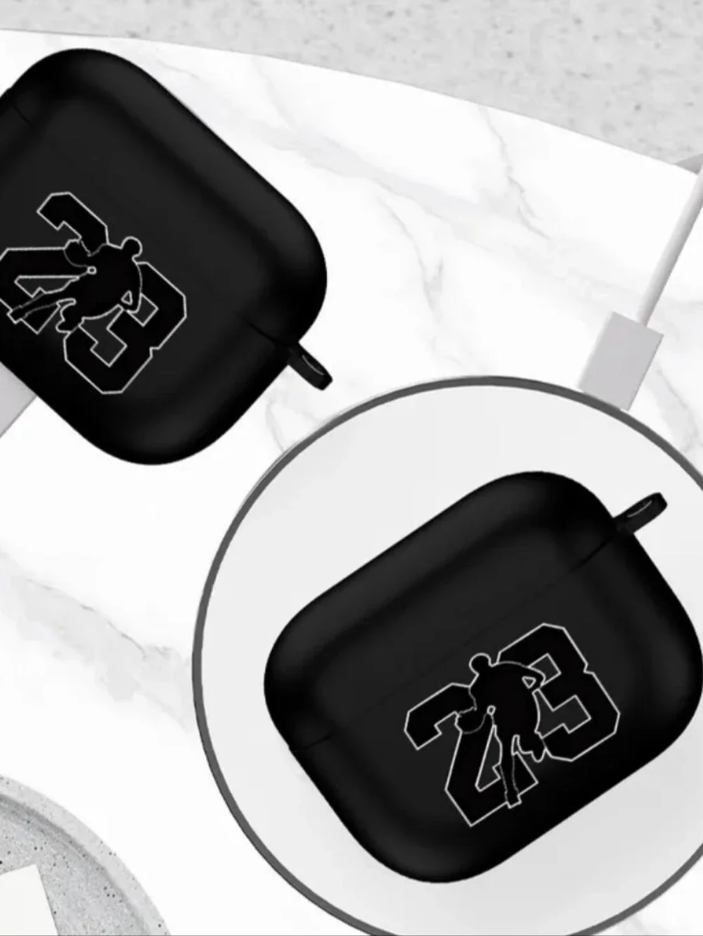 AIRPODS 4 Michael Jordan #23 Black Wireless Earbuds Charging Case